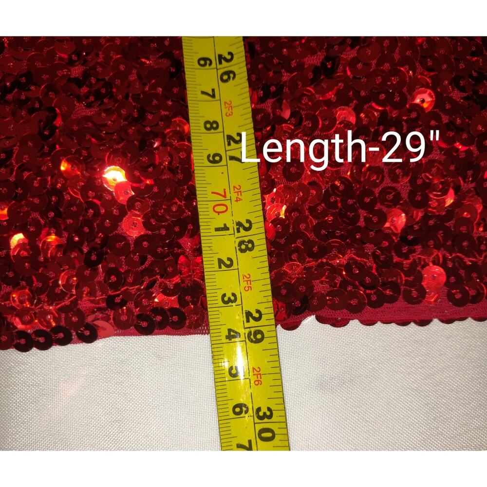 Maner Red Sequinned Top PLUS Sz 4 XL Heavily Embellished Stretchy Holiday Lined - Picture 9 of 16